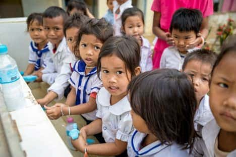 group of cambodian children