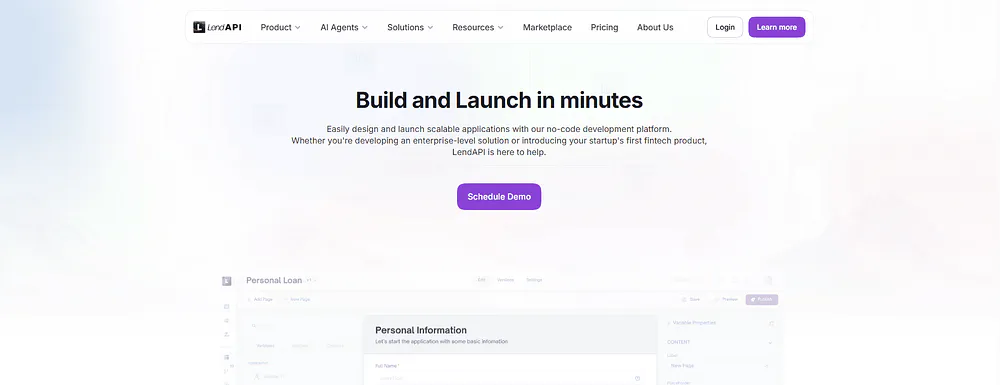 LendAPI modular developer-first loan origination API platform