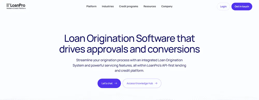 LoanPro loan origination and servicing platform dashboard
