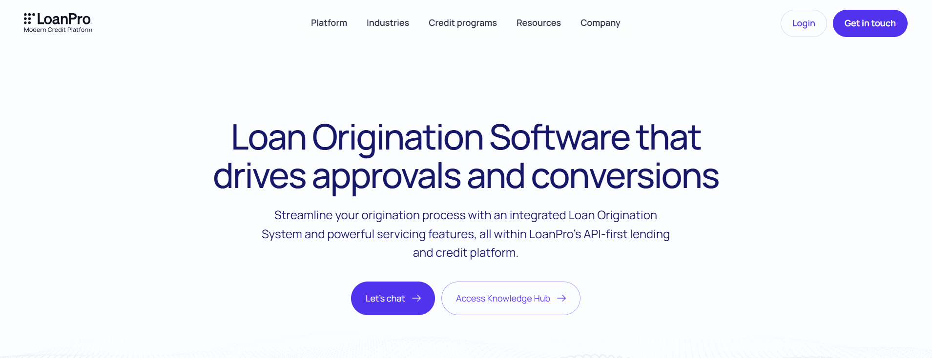 LoanPro loan origination and servicing platform dashboard