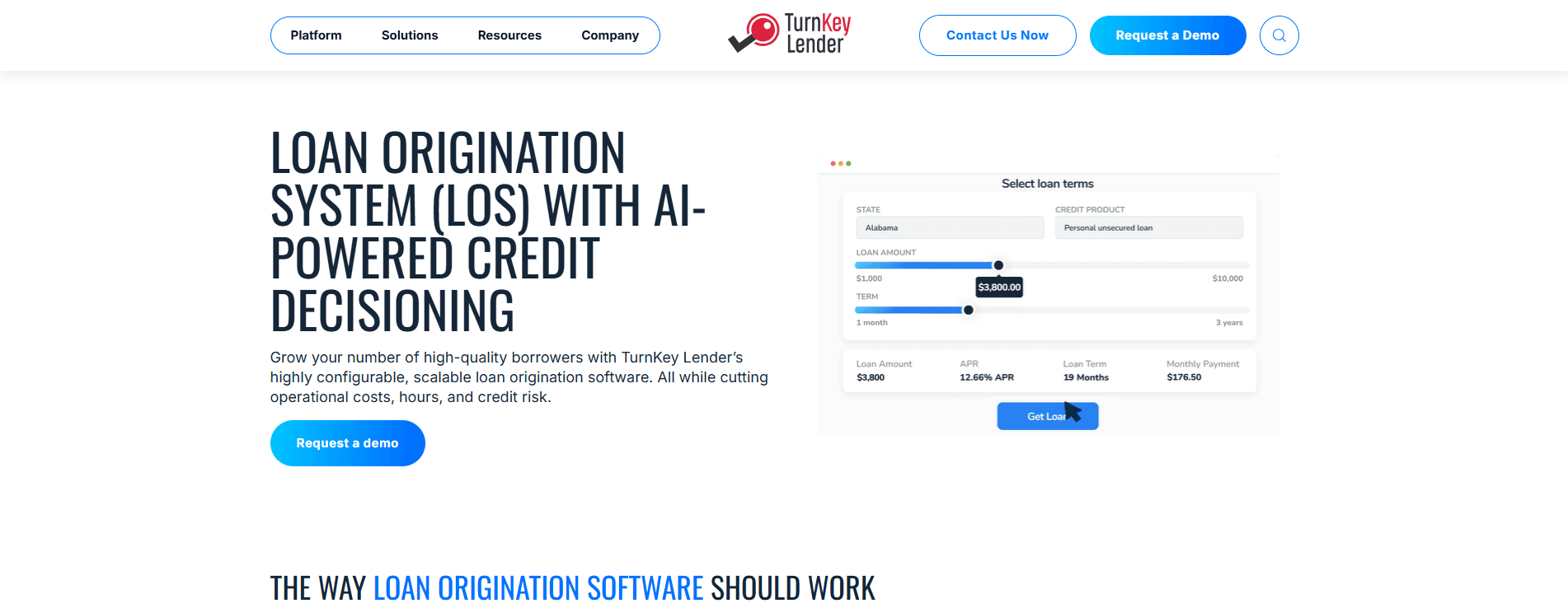 TurnKey Lender automated lending and decisioning platform