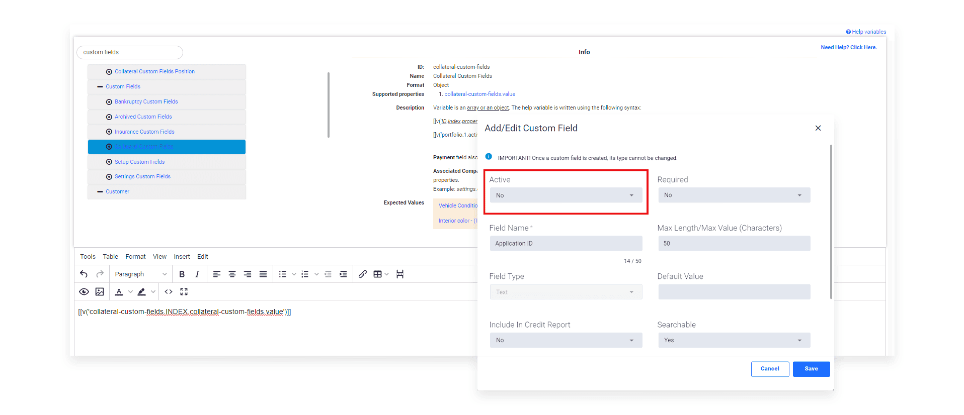 Screenshot of how to custom fields Screenshot of how to custom fields