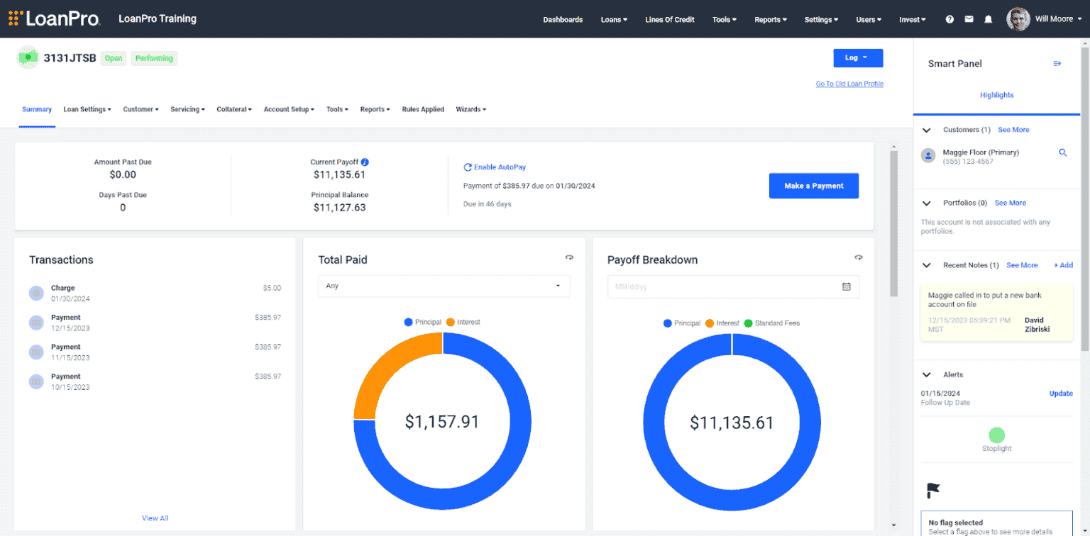 Image of the new LoanPro dashboard Image of the new LoanPro dashboard
