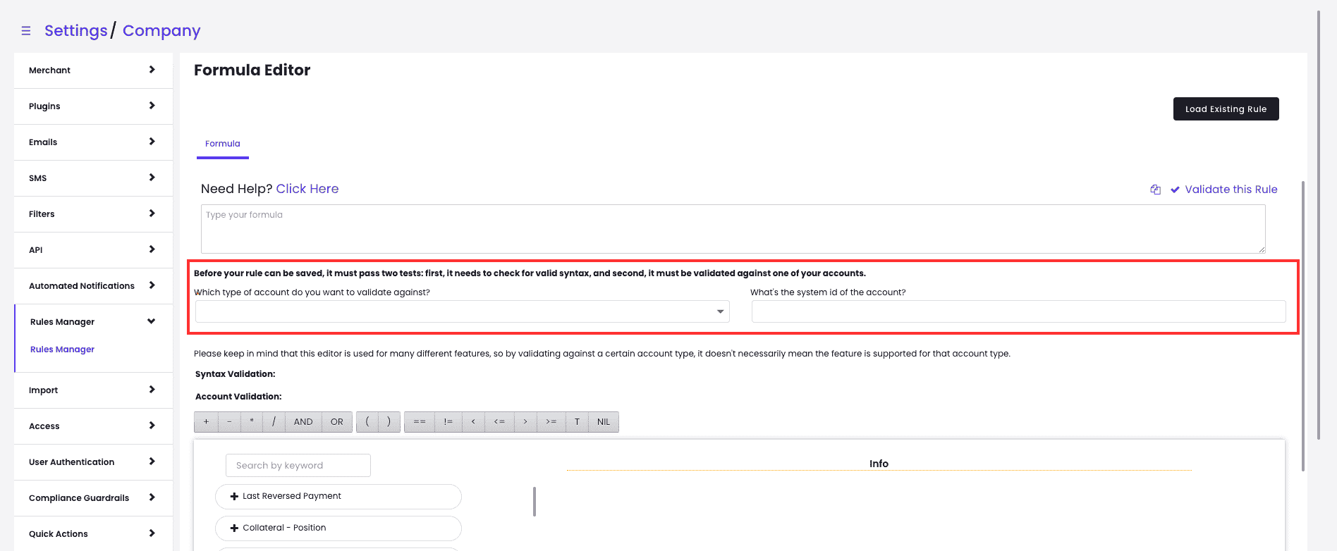 Screenshot of LMS formula editor Screenshot of LMS forumla editor