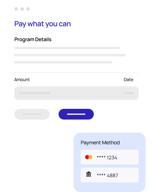 rendering of Loanpro's collection pay what you can program