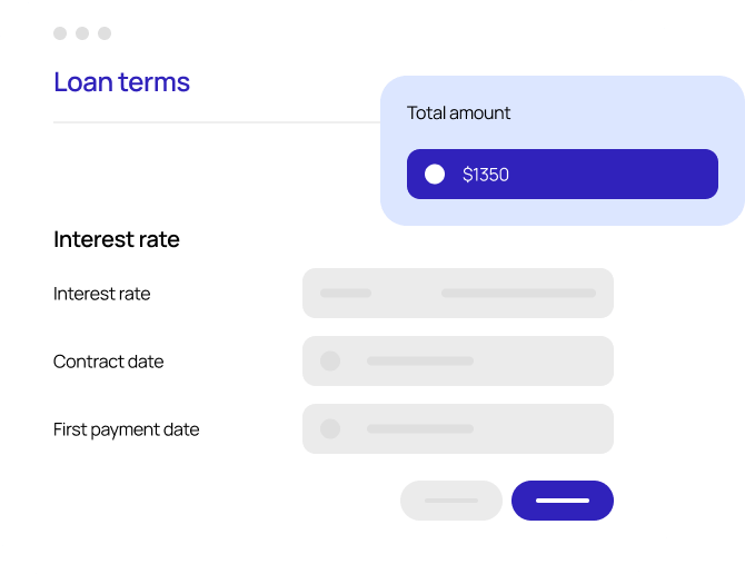 Simplified UI to show Loan Terms inside the LoanPro software