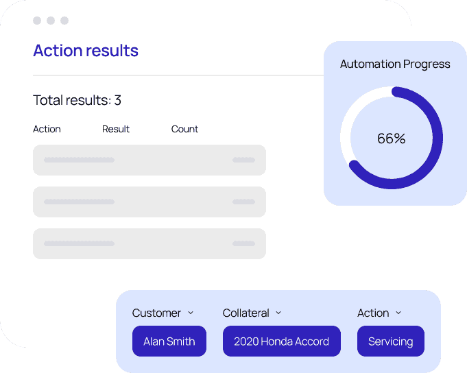 Simplified UI to show the Action Results in the LoanPro software