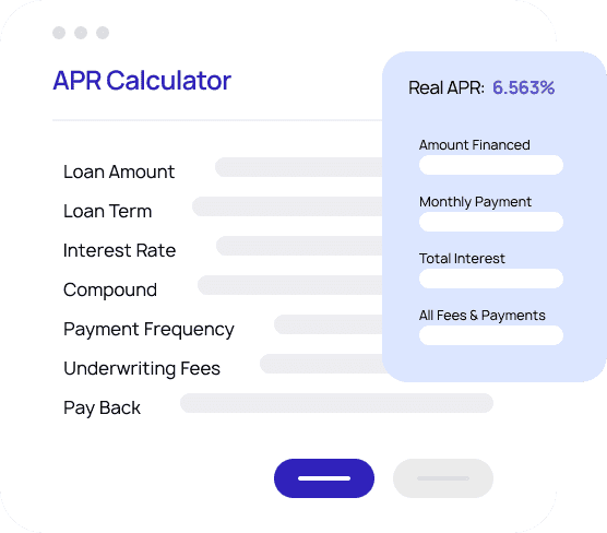 Rendering of Loanpr's credit calculator