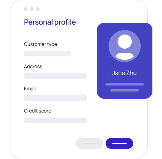 A customer profile, showing the borrower's name and other informaiton.