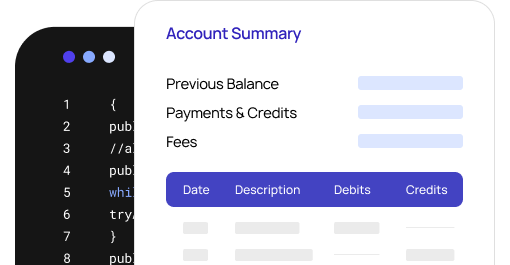 rendering of loanpro's credit card platform automative statements