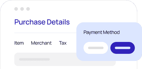 rendering of credit card purchase details