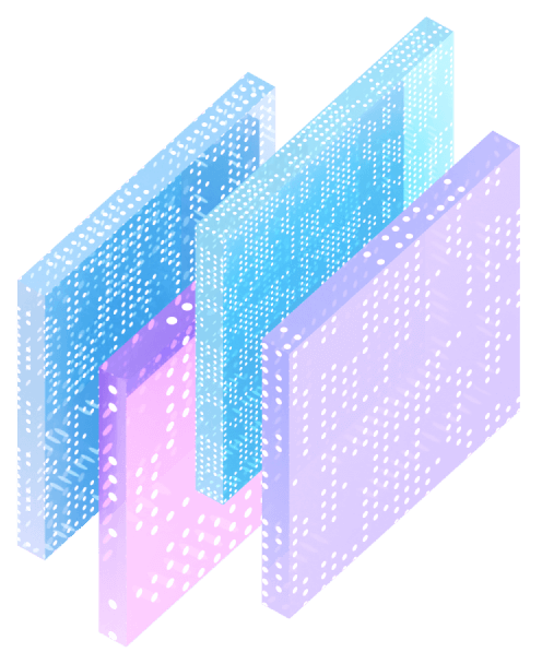 rendering of squares that make up an api lender platform