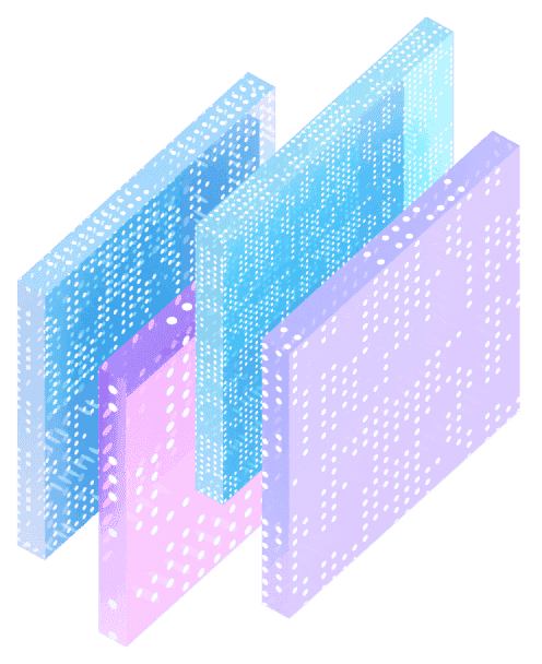 rendering of squares that make up an api lender platform