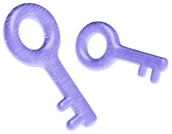 Rendering of two purple keys